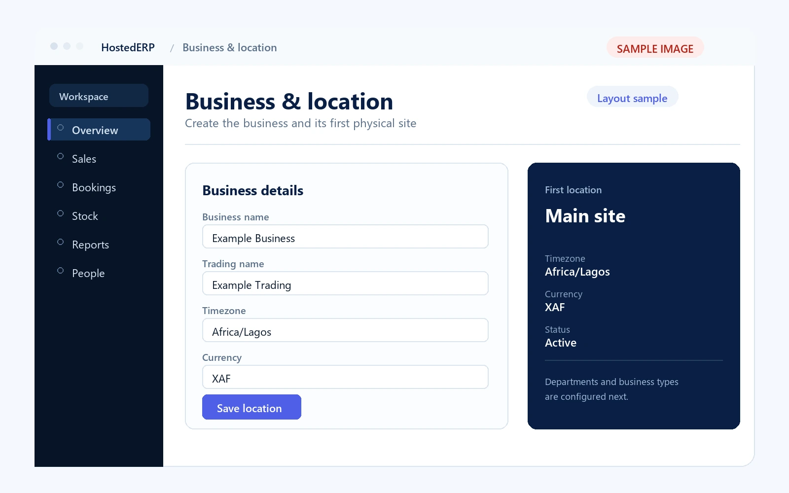 Exemple de mise en page pour le formulaire entreprise et premier site